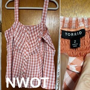 Torrid pink and white dress tank